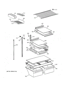 04 - Shelf Parts parts for Ge Refrigerator TBT18JABTRWW from AppliancePartsPros.com