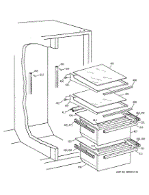 05 - Fresh Food Shelves parts for Ge Refrigerator TFX25NRDAWW from AppliancePartsPros.com