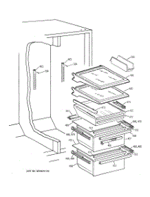 05 - Fresh Food Shelves parts for Ge Refrigerator TFX25VRBAAA from AppliancePartsPros.com