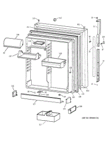 02 - Fresh Food Door parts for Ge Refrigerator TBX19PABRRCC from AppliancePartsPros.com