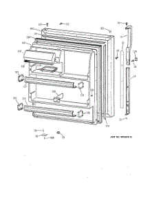 02 - Fresh Food Door parts for Ge Refrigerator TBX18CIBQRCC from AppliancePartsPros.com