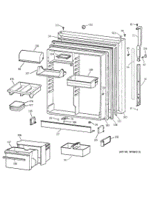 03 - Fresh Food Door parts for Ge Refrigerator TBX25PRBSLCC from AppliancePartsPros.com