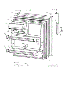 02 - Fresh Food Door parts for Ge Refrigerator TBX18JIBQRCC from AppliancePartsPros.com