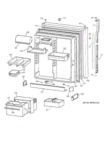 02 - Fresh Food Door parts for Ge Refrigerator TBX22PIBRRCC from AppliancePartsPros.com