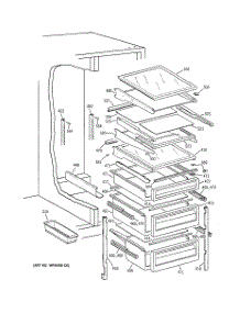 06 - Fresh Food Shelves parts for Ge Refrigerator TPS24PBBJBS from AppliancePartsPros.com