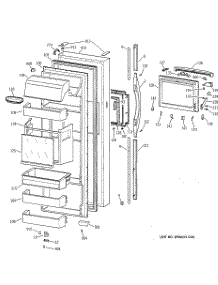 02 - Fresh Food Door parts for Ge Refrigerator TPX24PBDACC from AppliancePartsPros.com