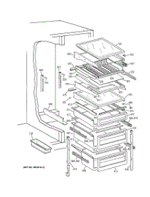 06 - Fresh Food Shelves parts for Ge Refrigerator TPX24PBDACC from AppliancePartsPros.com