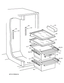 05 - Fresh Food Shelves parts for Ge Refrigerator TFX25GRCGWW from AppliancePartsPros.com