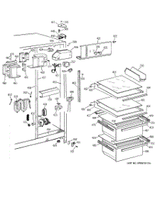 03 - Fresh Food Section parts for Ge Refrigerator TFG20JRBKWH from AppliancePartsPros.com