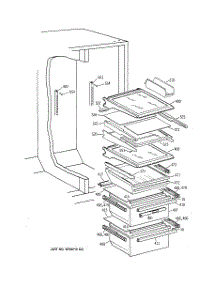 05 - Fresh Food Shelves parts for Ge Refrigerator TFX22ZPDACC from AppliancePartsPros.com