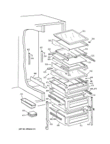 06 - Fresh Food Shelves parts for Ge Refrigerator TPG24PFCGBS from AppliancePartsPros.com