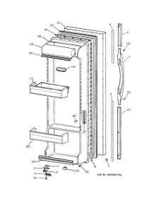 02 - Fresh Food Door parts for Ge Refrigerator TFK25PRDAAA from AppliancePartsPros.com