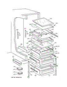 06 - Fresh Food Shelves parts for Ge Refrigerator TFG28PFCEBS from AppliancePartsPros.com