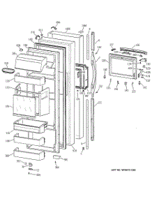 02 - Fresh Food Door parts for Ge Refrigerator TPG24PFDABS from AppliancePartsPros.com