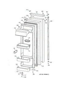 02 - Fresh Food Door parts for Ge Refrigerator TPG24BRCGBS from AppliancePartsPros.com