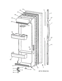 03 - Fresh Food Door parts for Ge Refrigerator TFX22CRDACC from AppliancePartsPros.com