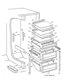 05 - Fresh Food Shelves parts for Ge Refrigerator TPG21KRDABS from AppliancePartsPros.com