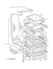 05 - Fresh Food Shelves parts for Ge Refrigerator TFG25PRBGBS from AppliancePartsPros.com