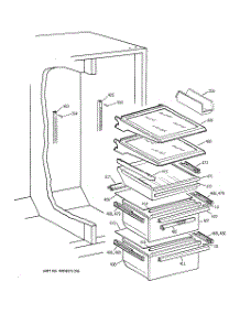 05 - Fresh Food Shelves parts for Ge Refrigerator TFX22APDABB from AppliancePartsPros.com