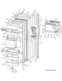 02 - Fresh Food Door parts for Ge Refrigerator TPG24PFCCBS from AppliancePartsPros.com