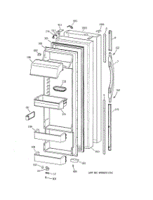 02 - Fresh Food Door parts for Ge Refrigerator TPG24PRCEBS from AppliancePartsPros.com