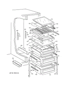 05 - Fresh Food Shelves parts for Ge Refrigerator TFB26SPDABS from AppliancePartsPros.com