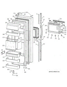 02 - Fresh Food Door parts for Ge Refrigerator MSK28DHBGAA from AppliancePartsPros.com