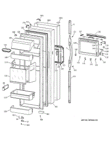 02 - Fresh Food Door parts for Ge Refrigerator TFS28PBBBBS from AppliancePartsPros.com