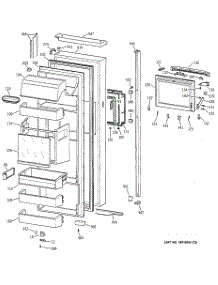 02 - Fresh Food Door parts for Ge Refrigerator TPG24BFCGWW from AppliancePartsPros.com