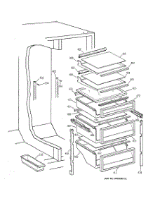 05 - Fresh Food Shelves parts for Ge Refrigerator TPG21KRCGWH from AppliancePartsPros.com