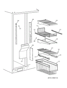 04 - Freezer Shelves parts for Ge Refrigerator TPG24BFCGWW from AppliancePartsPros.com