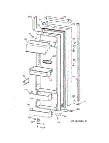02 - Fresh Food Door parts for Ge Refrigerator TPX24BRBGAA from AppliancePartsPros.com