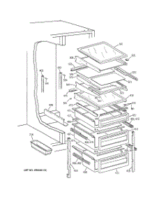 06 - Fresh Food Shelves parts for Ge Refrigerator TPS24PBBBBS from AppliancePartsPros.com