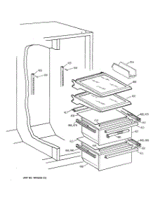 05 - Fresh Food Shelves parts for Ge Refrigerator TFM25KRCGAA from AppliancePartsPros.com