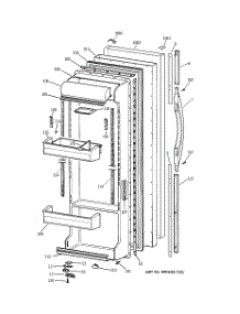 02 - Fresh Food Door parts for Ge Refrigerator TFM25PRBEBS from AppliancePartsPros.com