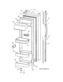 02 - Fresh Food Door parts for Ge Refrigerator TPJ24PRBGAA from AppliancePartsPros.com
