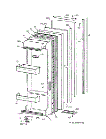 02 - Fresh Food Door parts for Ge Refrigerator TFB26PPDAWW from AppliancePartsPros.com
