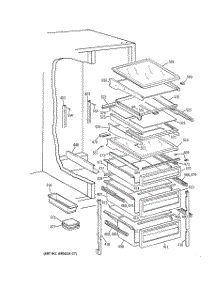 06 - Fresh Food Shelves parts for Ge Refrigerator TPG24PFCGBB from AppliancePartsPros.com