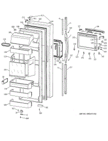 02 - Fresh Food Door parts for Ge Refrigerator TFM28PFBGWW from AppliancePartsPros.com