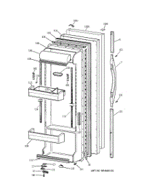 02 - Fresh Food Door parts for Ge Refrigerator TFS22PPBEBS from AppliancePartsPros.com