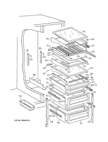 05 - Fresh Food Shelves parts for Ge Refrigerator TFS22PPDABS from AppliancePartsPros.com