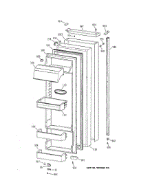 02 - Fresh Food Door parts for Ge Refrigerator TPS24BIDABS from AppliancePartsPros.com