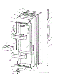 02 - Fresh Food Door parts for Ge Refrigerator TFX25VPBGWW from AppliancePartsPros.com