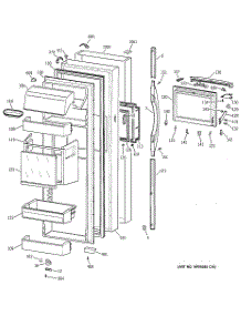 02 - Fresh Food Door parts for Ge Refrigerator TFS28PBDABS from AppliancePartsPros.com