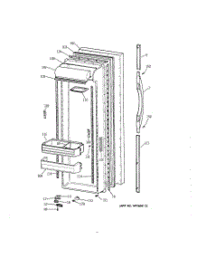 02 - Fresh Food Door parts for Ge Refrigerator TFX27ZPBGBB from AppliancePartsPros.com