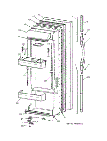 02 - Fresh Food Door parts for Ge Refrigerator TFX25PRBGBB from AppliancePartsPros.com