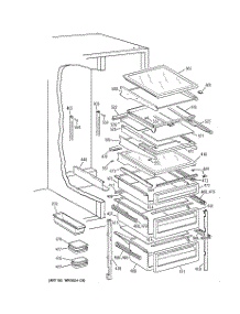 06 - Fresh Food Shelves parts for Ge Refrigerator TFK30PFBGWW from AppliancePartsPros.com