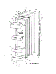 02 - Fresh Food Door parts for Ge Refrigerator TFS28PPDABS from AppliancePartsPros.com