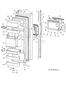02 - Fresh Food Door parts for Ge Refrigerator TFG28PFCGWW from AppliancePartsPros.com