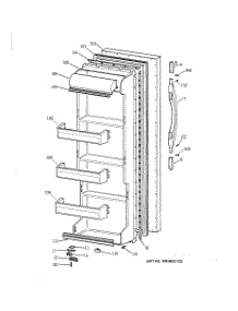 02 - Fresh Food Door parts for Ge Refrigerator TFX22GRBGWW from AppliancePartsPros.com